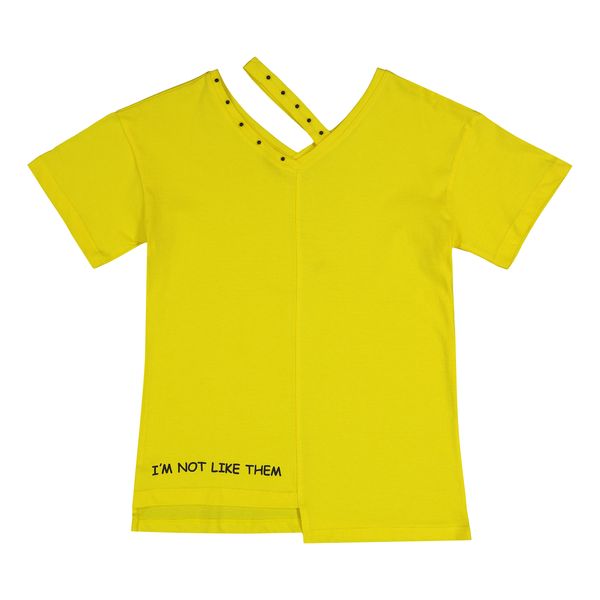 تی شرت آستین کوتاه دخترانه سون پون مدل G800 رنگ زرد