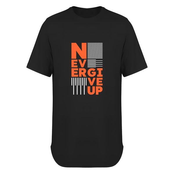تی شرت لانگ آستین کوتاه مردانه مدل نوشته Never Give Up کد T015 