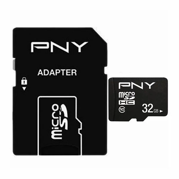 کارت حافظه microSD پی ان وای مدل PERFORMANCE PLUS کلاس 10 استاندارد HS سرعت 20MBps ظرفیت 32 گیگابایت به همراه آداپتور SD