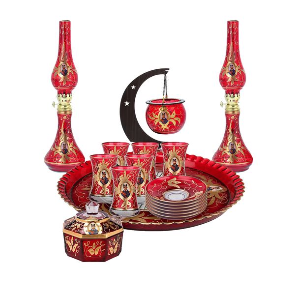سرویس چای خوری17 پارچه مدل شاه عباسي MAH17