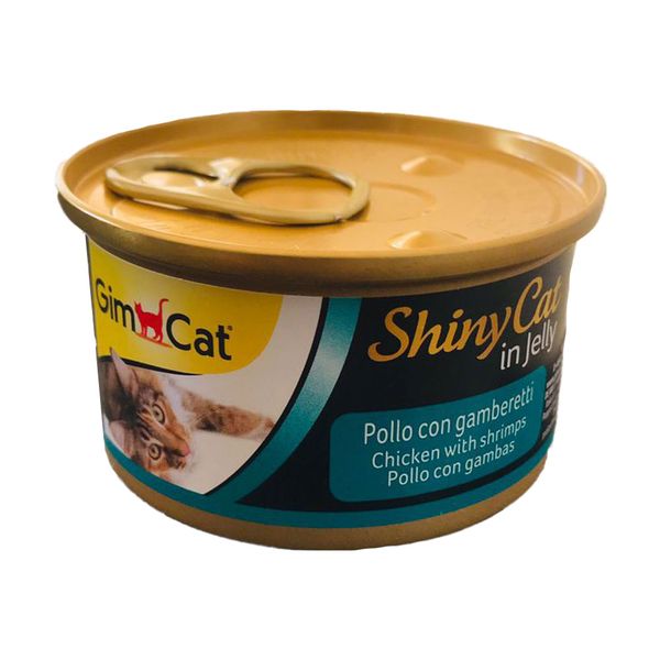 کنسرو غذای گربه جیم کت مدل chicken&amp; shrimp وزن 70 گرم