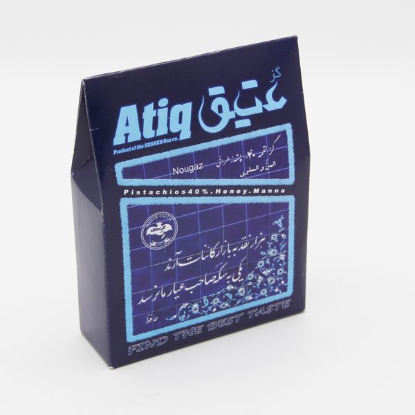 گز لقمه 40% پسته زعفرانی عتیق گزسکه -150 گرم