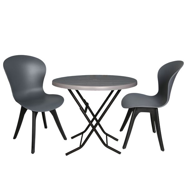 میز و صندلی ناهار خوری دونفره مدل ماهلین فایبرگلاس پایه پلاستیکیT340
