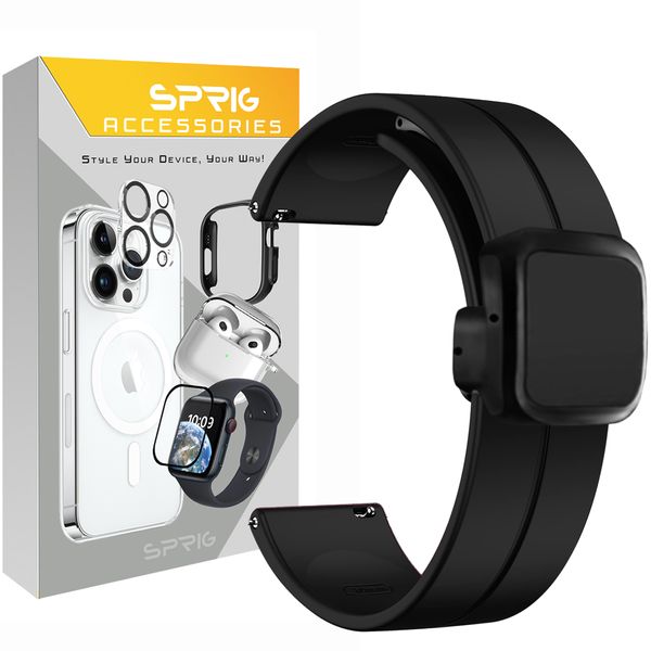 بند اسپریگ مدل SGK Magnetic Silicon مناسب برای ساعت هوشمند سامسونگ Galaxy Watch 6 40mm / watch 6 44mm / Watch 6 Classic 43mm / Watch 6 Classic 47mm