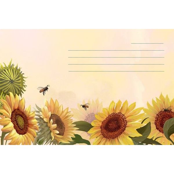 کارت پستال مدل مزرعه آفتابگردان با زنبور