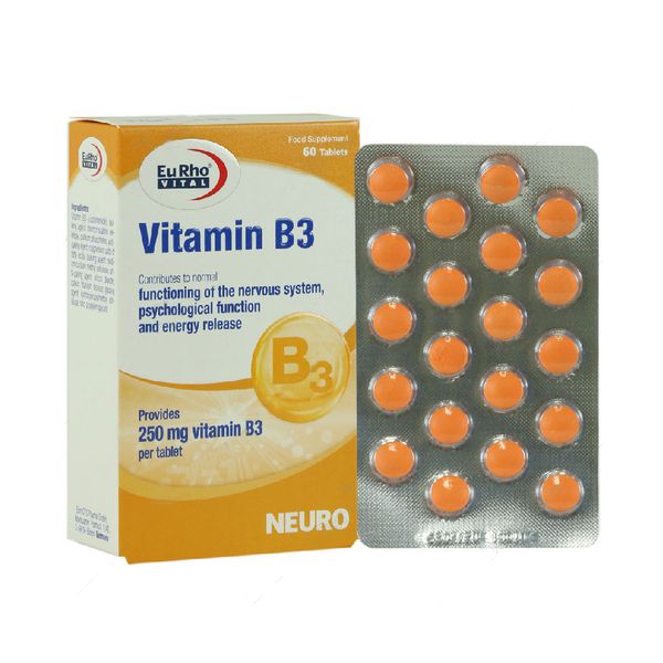قرص ویتامین ب 3 یوروویتال بسته 60 عددی