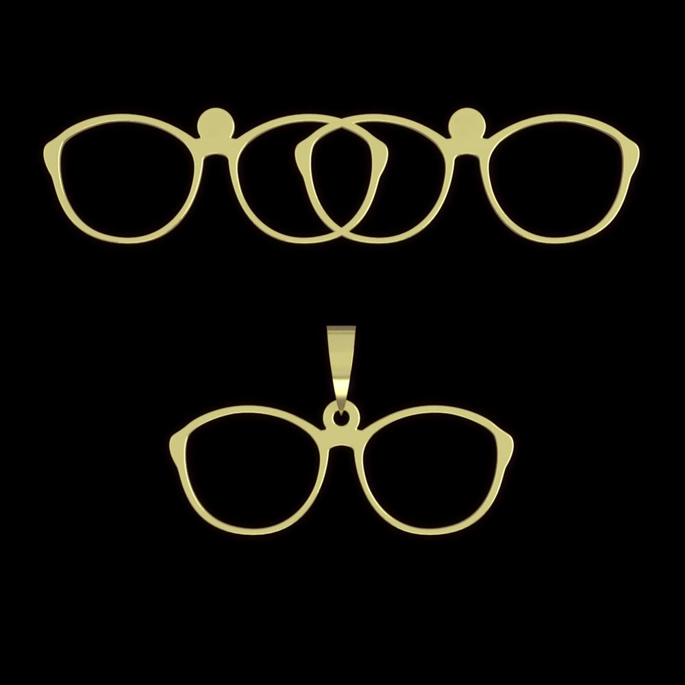 نیم ست طلا 18 عیار زنانه مدوپد مدل عینک کد NA17340