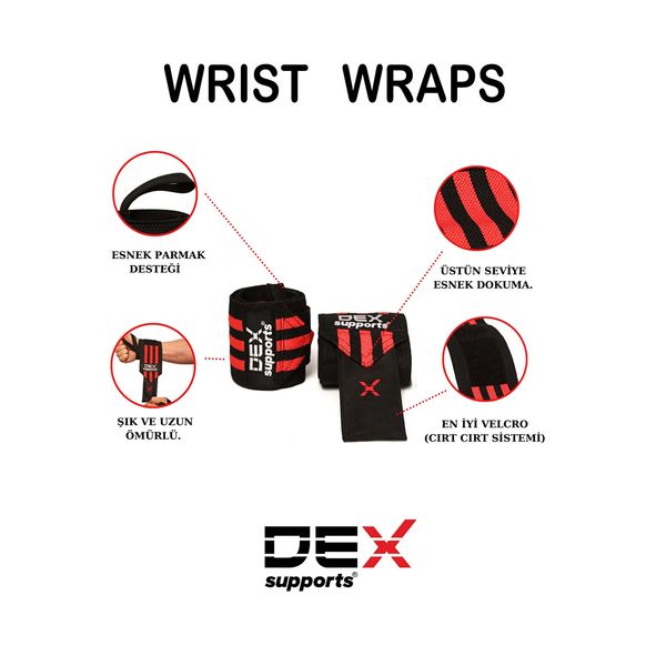 مچ بند بدنسازی مدل Wrist Wraps بسته دو عددی