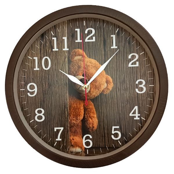 ساعت دیواری کودک مدل خرس قهوه ای کد 4021207