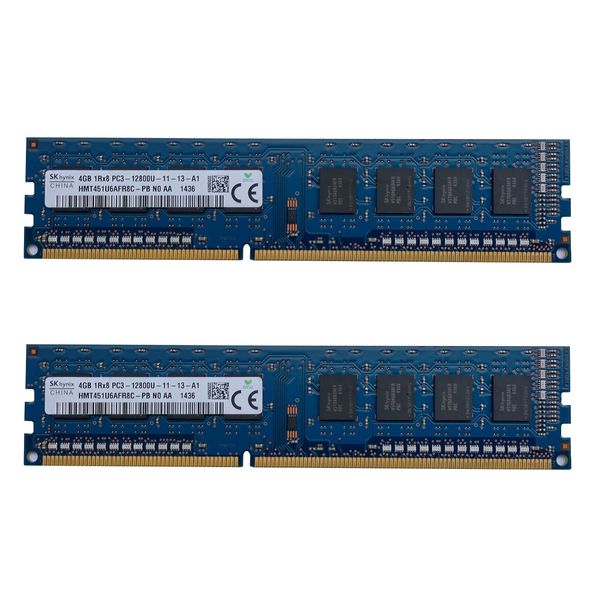 رم کامپیوتر DDR3 تک کاناله 1600 مگاهرتز CL11 اس کی هاینیکس مدل PC3-12800U ظرفیت 4 گیگابایت بسته دو عددی