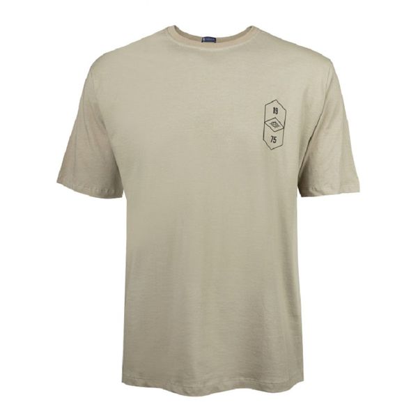 تی شرت آستین کوتاه مردانه ناوالس مدل یقه گرد کد 155180 رنگ نسکافه‌ای