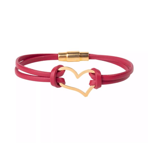 دستبند طلا 18 عیار زنانه روبی آرت گالری مدل قلبی
