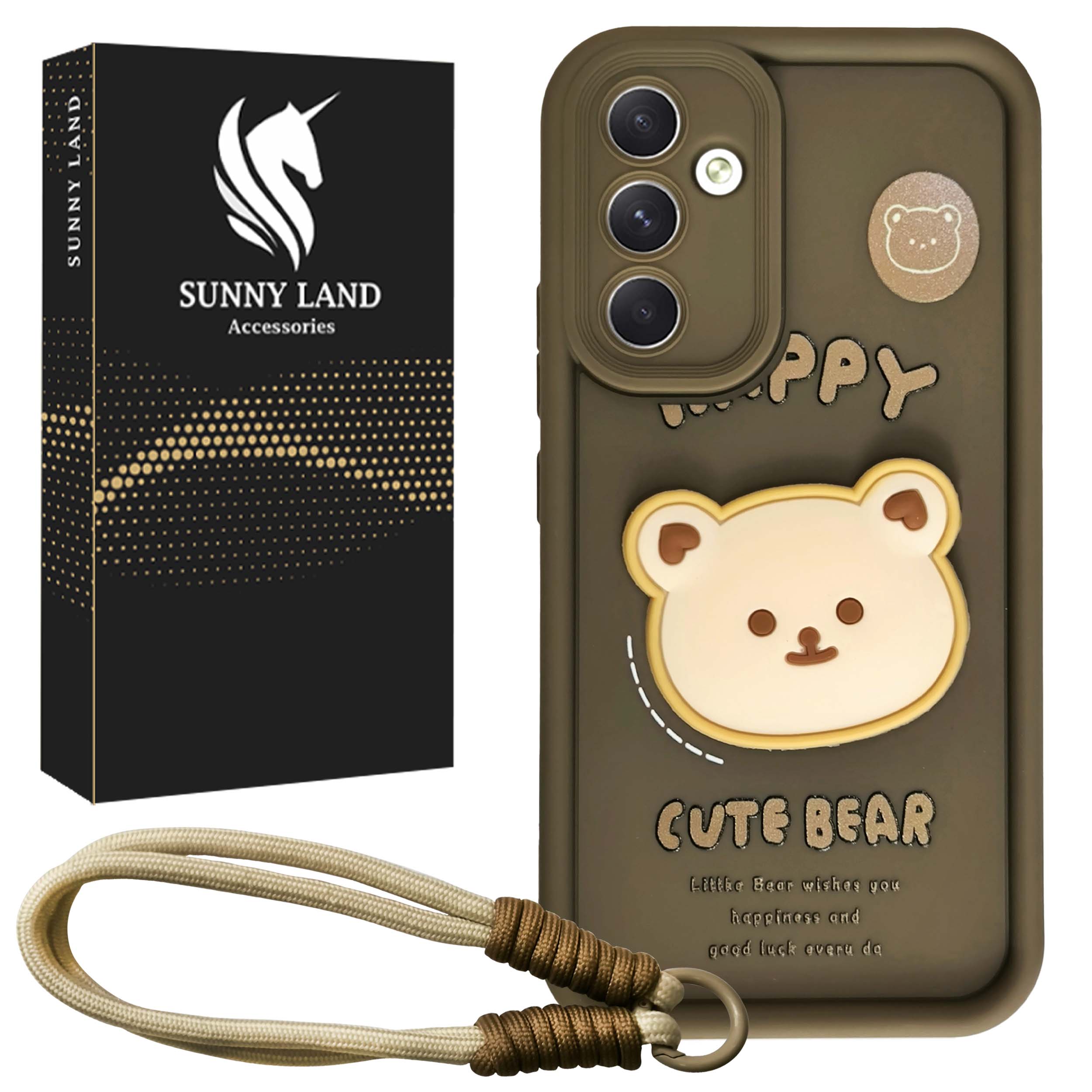 کاور سانی لند مدل Bear مناسب برای گوشی موبایل سامسونگ Galaxy A35 به همراه بندآویز