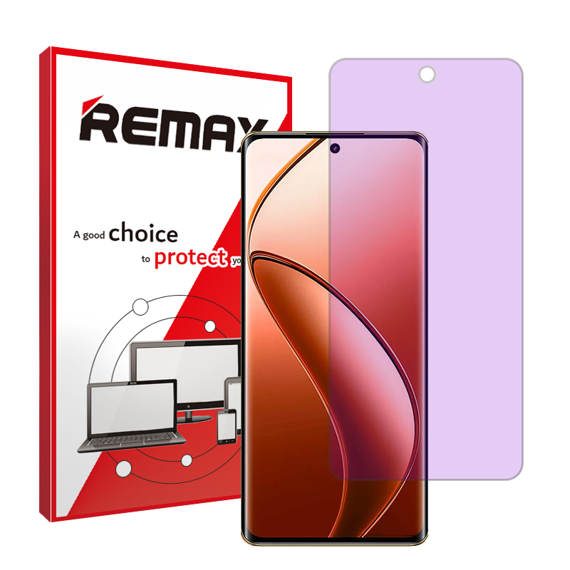 محافظ صفحه نمایش ضد اشعه بنفش ریمکس مدل Anti Shock مناسب برای گوشی موبایل ریلمی Realmi 12Pro Plus