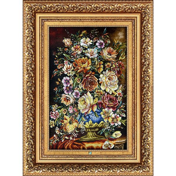 تابلو فرش دستباف فرش میرنظامی مدل گل و گلدان کد 1590