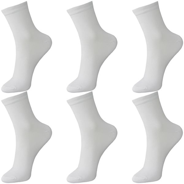 جوراب ساق کوتاه مردانه ادیب مدل کلاسیک کد 02010 رنگ سفید بسته 6 عددی 