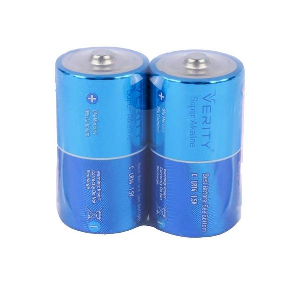 باتری C وریتی مدل Super Alkaline LR14 شیرینگ بسته دو عددی