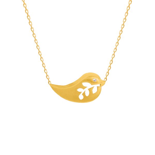 گردنبند طلا 18 عیار زنانه کاکامی مدل پرنده صلح کد 12
