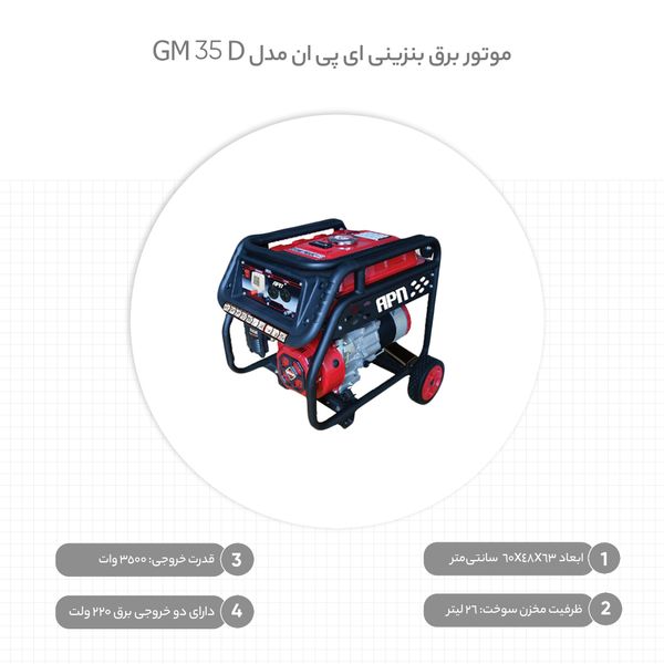 موتور برق بنزینی ای پی ان مدل GM 35 D