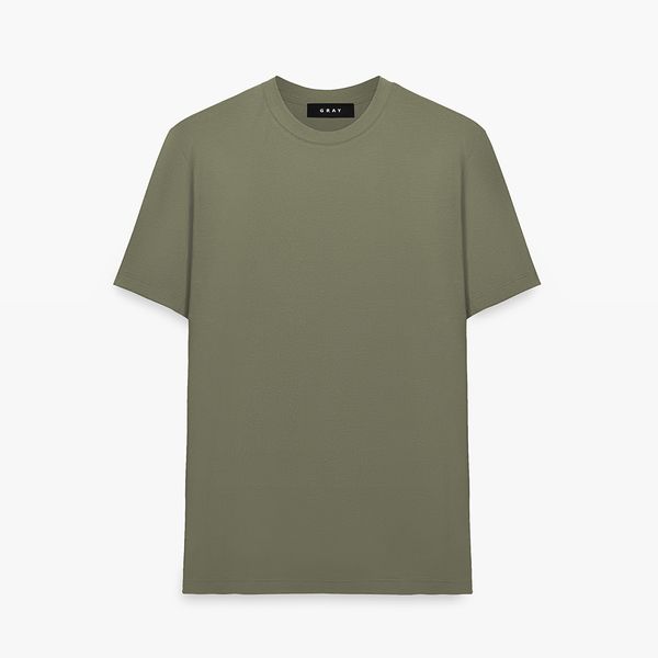 تی شرت آستین کوتاه مردانه گری مدل REGULAR رنگ سبز