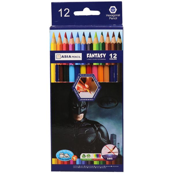 مداد رنگی 12 رنگ آسیا مدل Batman