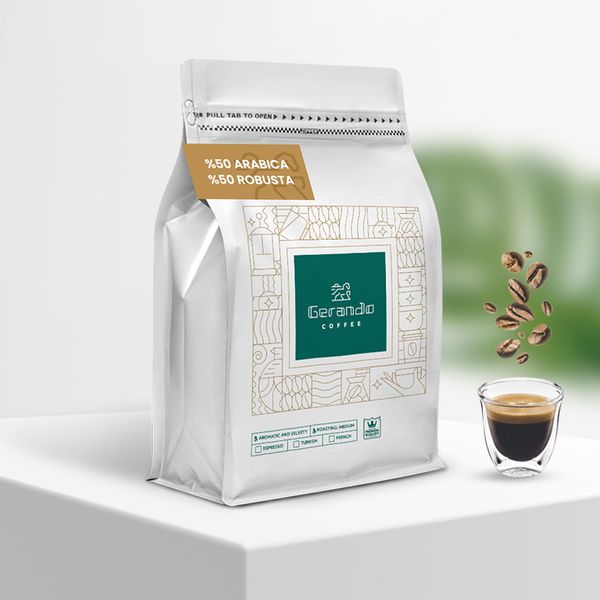 دانه قهوه اسپرسو 50 درصد عربیکا گرندو هنز - 1 کیلوگرم