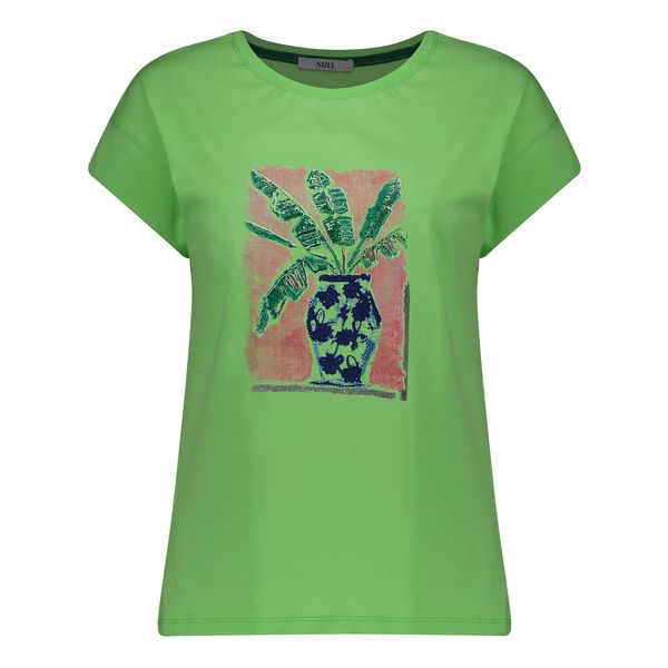 تی شرت آستین کوتاه زنانه نیزل مدل 0657-094 رنگ سبز