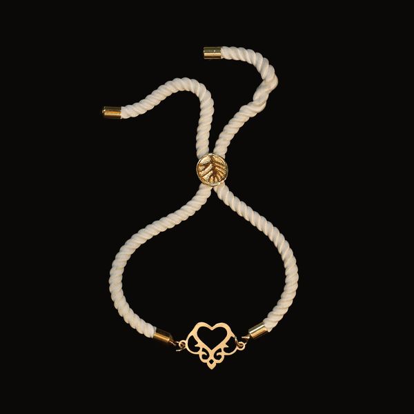 دستبند طلا 18 عیار زنانه آمانژ مدل قلب کد D9639