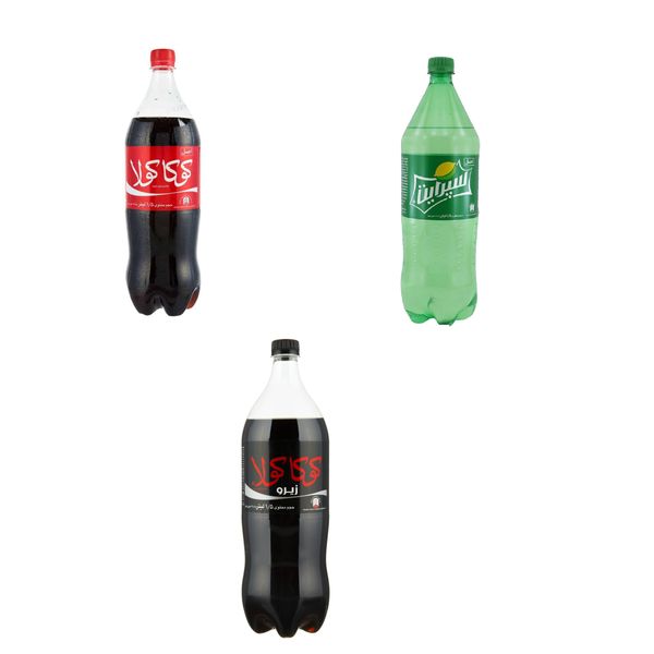 نوشابه کولا کوکاکولا و نوشابه لیمویی اسپرایت و نوشابه کولازیرو کوکاکولا- 1.5 لیتر بسته 3 عددی