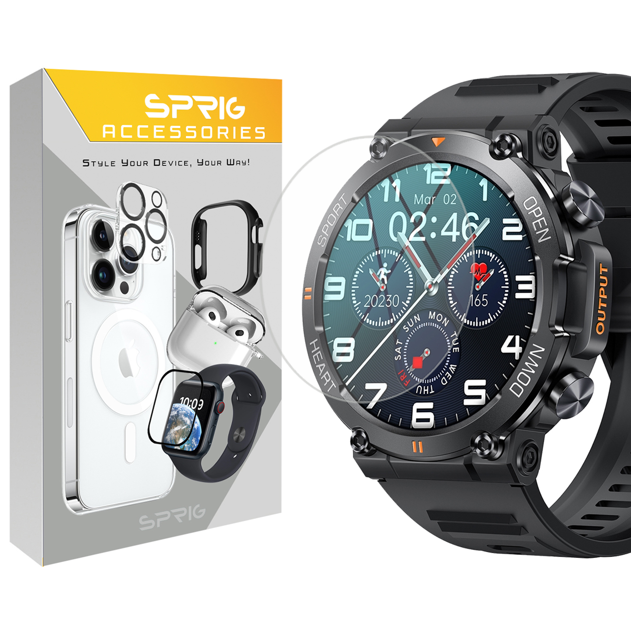 محافظ صفحه نمایش اسپریگ مدل SH-SP مناسب برای ساعت هوشمند هپی تاچ K59 PRO-IPS