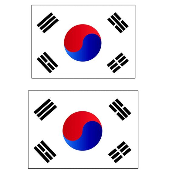 برچسب بدنه خودرو طرح پرچم  کره بسته دو عددی