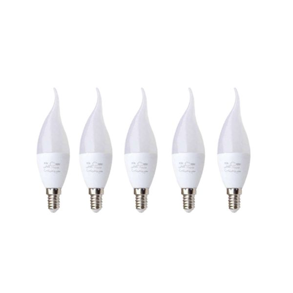لامپ 8 وات زانیس مدل شمعی اشکی پایه E14 بسته 5 عددی