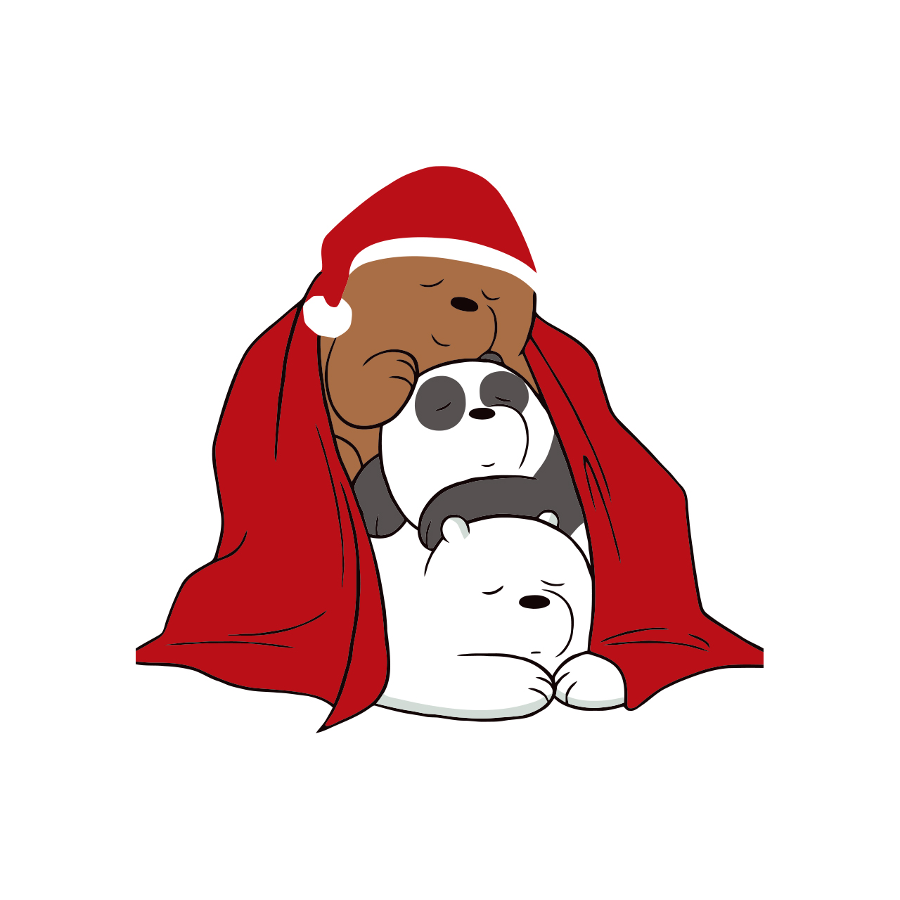 استیکر لپ تاپ طرح سه خرس کریسمس کد 2093