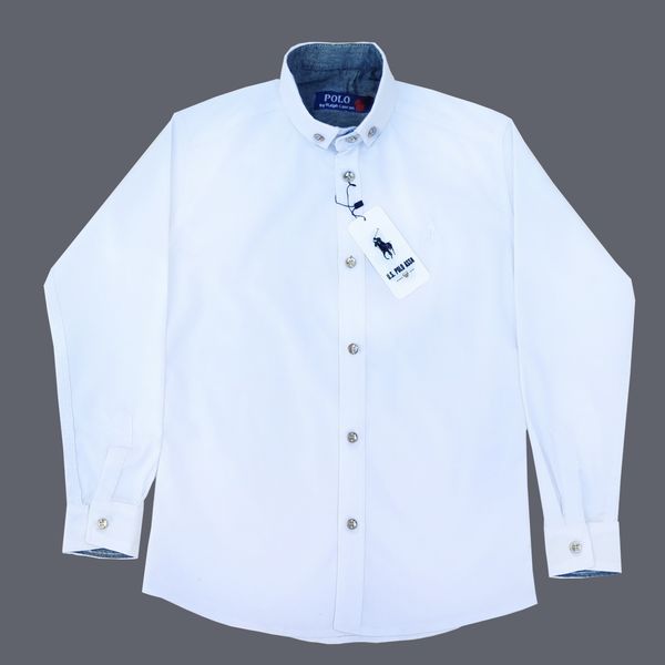 پیراهن پسرانه پولو مدل D1015 رنگ سفید