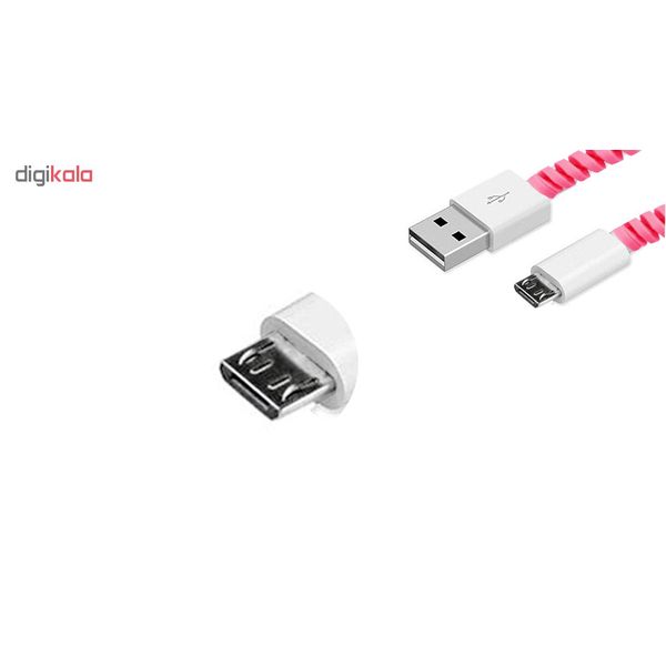 کابل شارژ USB به Micro USB مدل KL به طول به 2 متر به همراه دو عدد محافظ کابل سیلیکونی