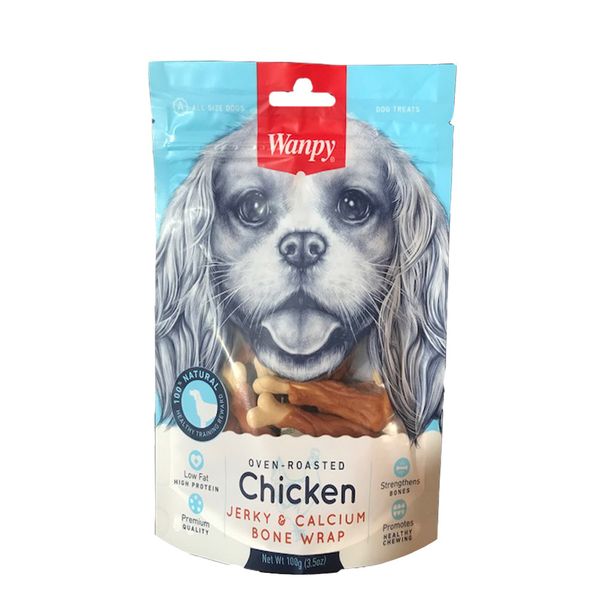 غذای تشویقی سگ ونپی مدل chicken &amp; calcium وزن 100 گرم