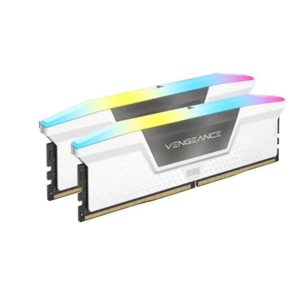 رم دسکتاپ DDR5 دو کاناله 6000 مگاهرتز CL36 کورسیر مدل VENGEANCE RGB White ظرفیت 32 گیگابایت