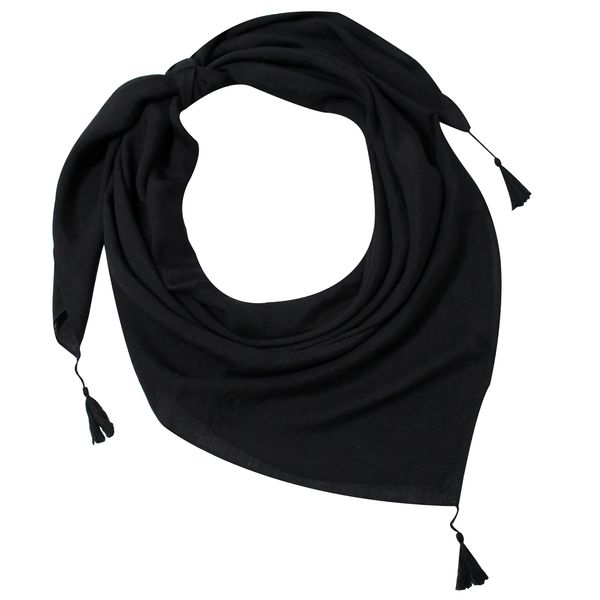 روسری زنانه مدل نخی خنک طرح ساده منگوله دار کد ana-4096