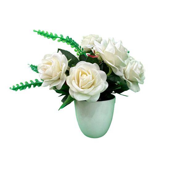 گلدان به همراه گل مصنوعی مدل 90