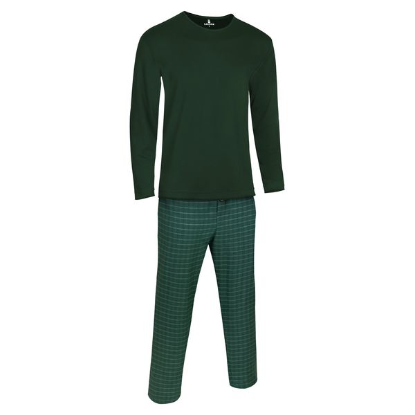 ست پیراهن و شوار مردانه ساروک مدل کشمیری رنگ سبز ارتشی