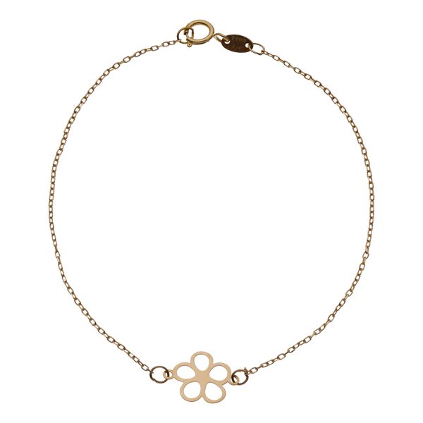 دستبند طلا 18 عیار زنانه مایا ماهک مدل MB1619 طرح شکوفه سیب