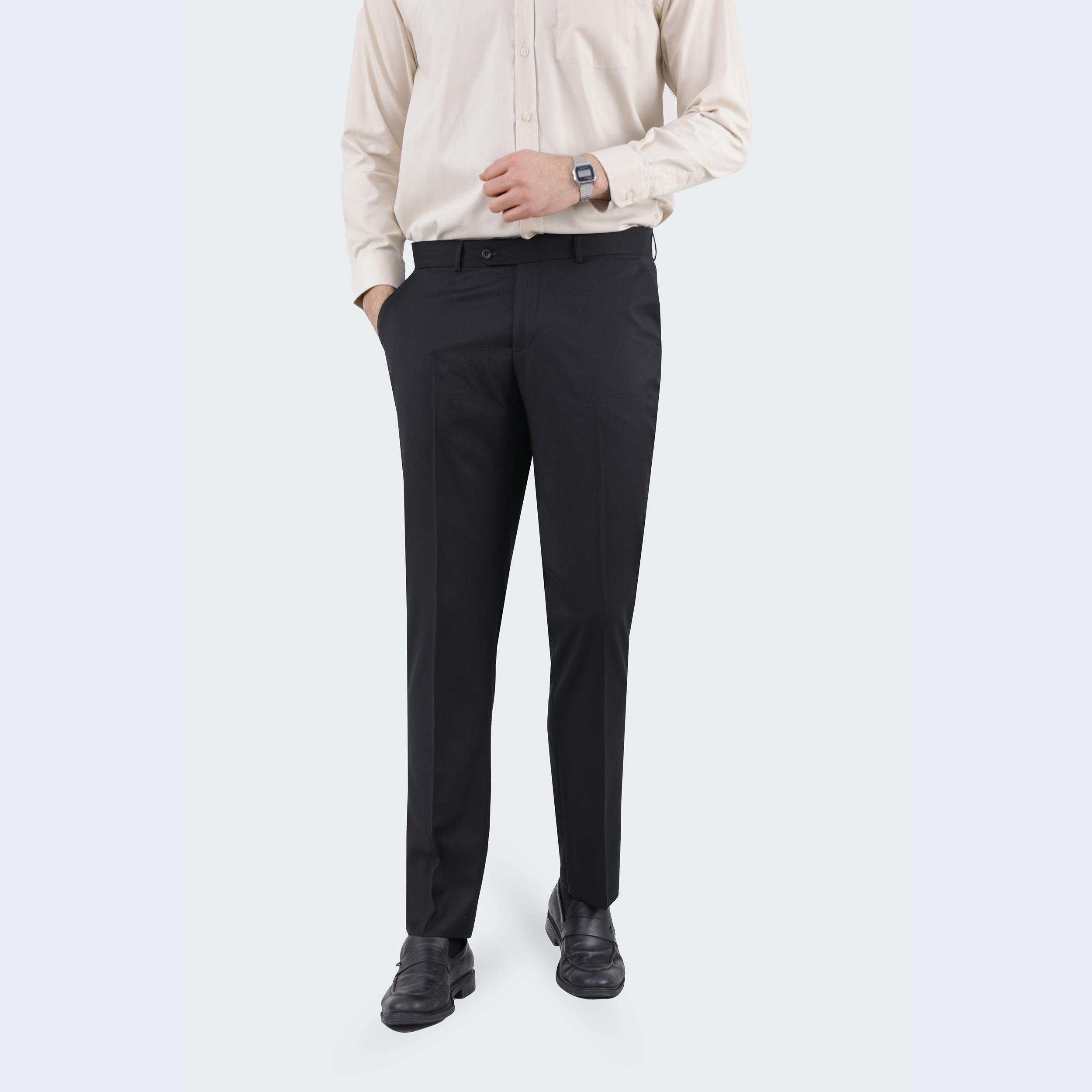 شلوار مردانه پاتن جامه مدل فاستونی 101321020249846 رنگ مشکی