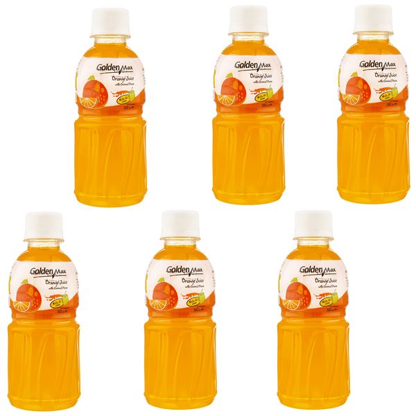 نوشیدنی پرتقال حاوی تکه های نارگیل گلدن مکس - 300 میلی لیتر بسته 6 عددی