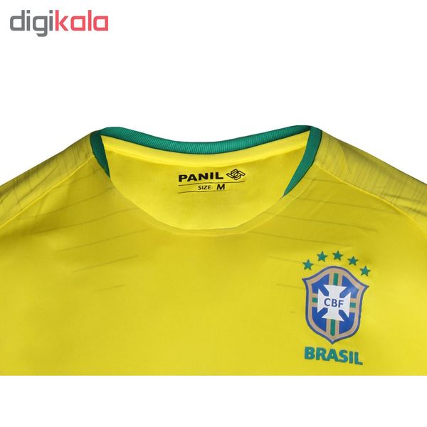 پیراهن و شورت ورزشی پانیل طرح تیم برزیل کد 3013