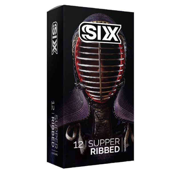 کاندوم سیکس مدل Super Ribbed بسته 12 عددی