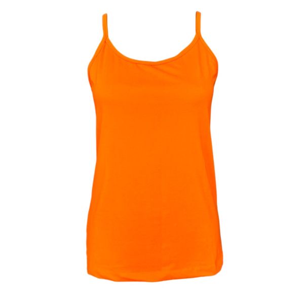 تاپ زنانه دوک مدل بنددار رنگ نارنجی