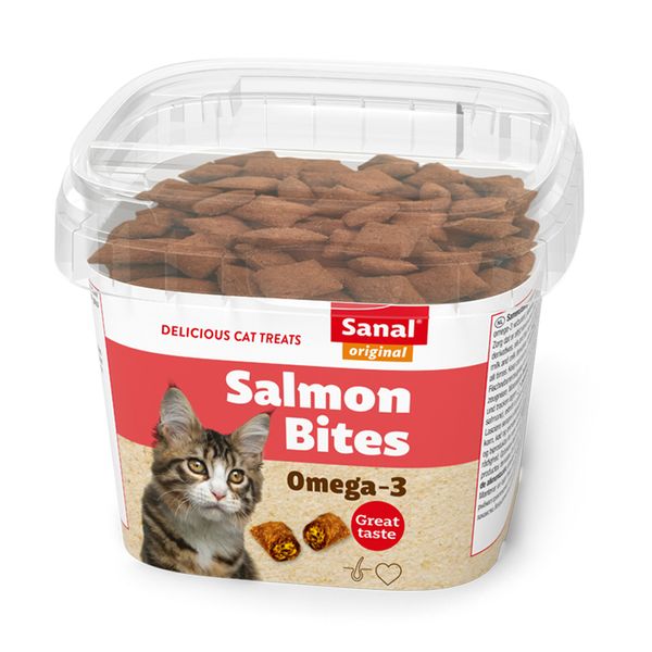 تشویقی گربه سانال مدل Salmon Bites وزن 75 گرم