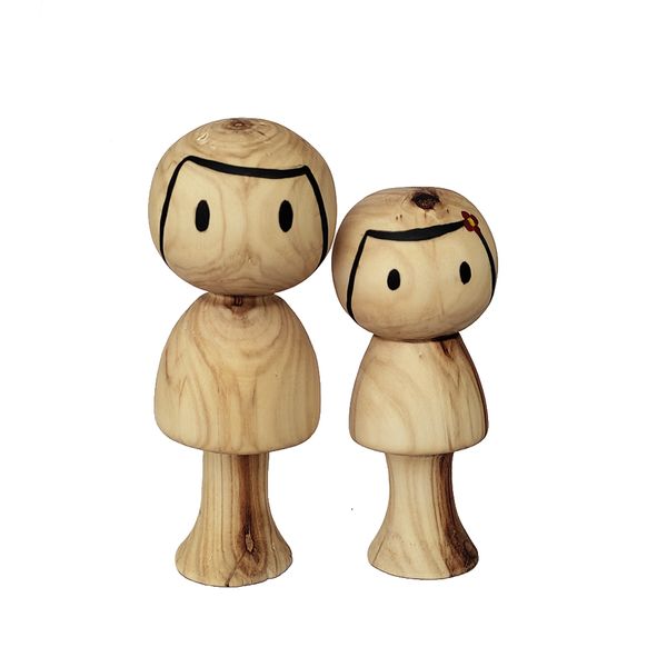 عروسک چوبی بامس هنر پارسه مدل آدمک مجموعه 2 عددی