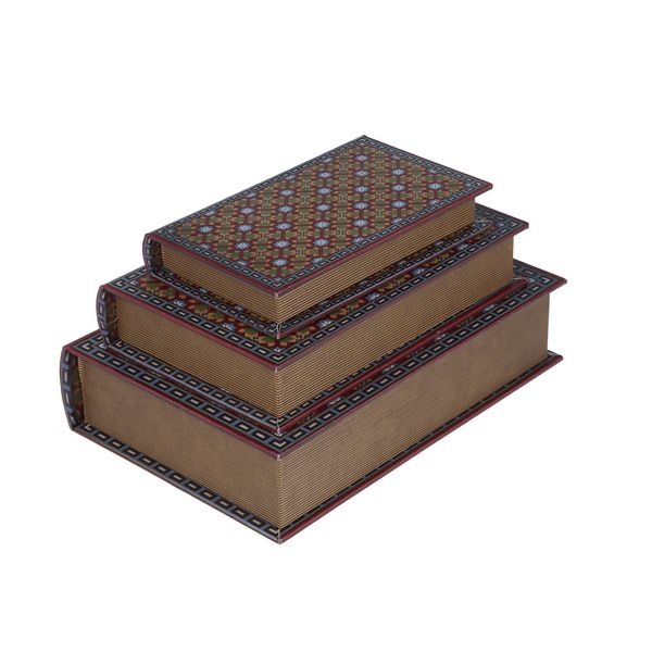 جعبه هدیه گره طرح کتاب مدل هشت ضلعی 06 مجموعه 3 عددی