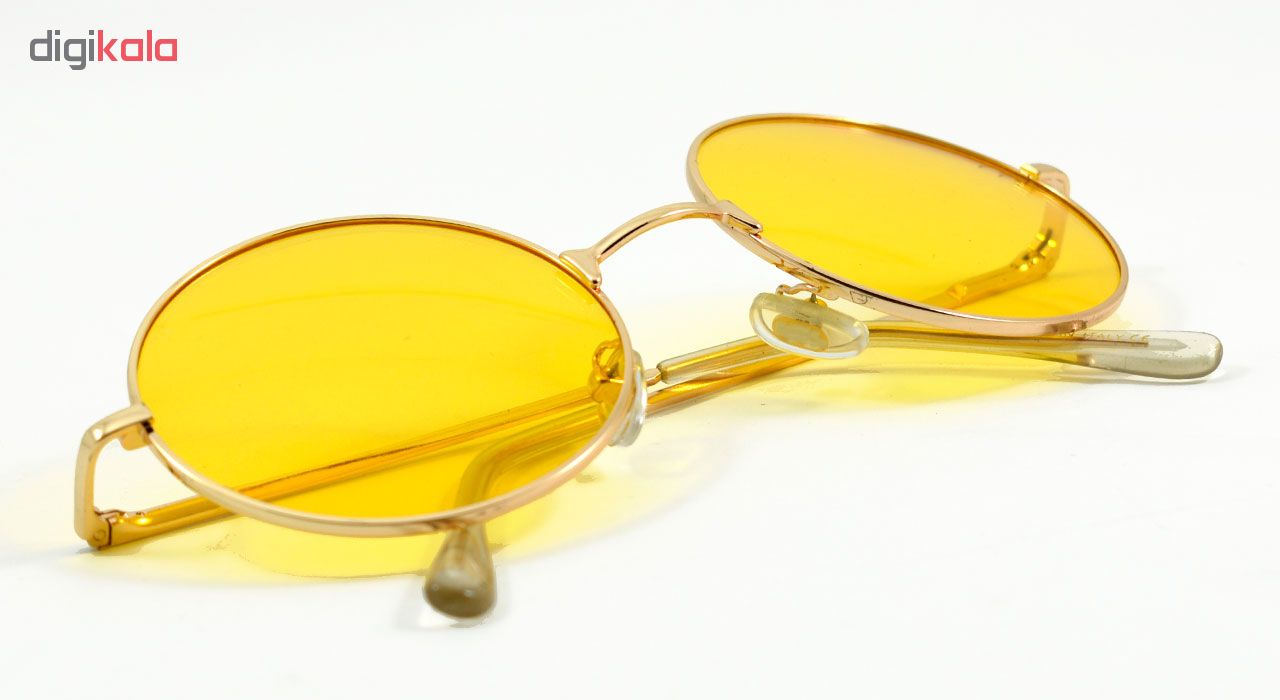 عینک آفتابی مدل Round Metal Yellow